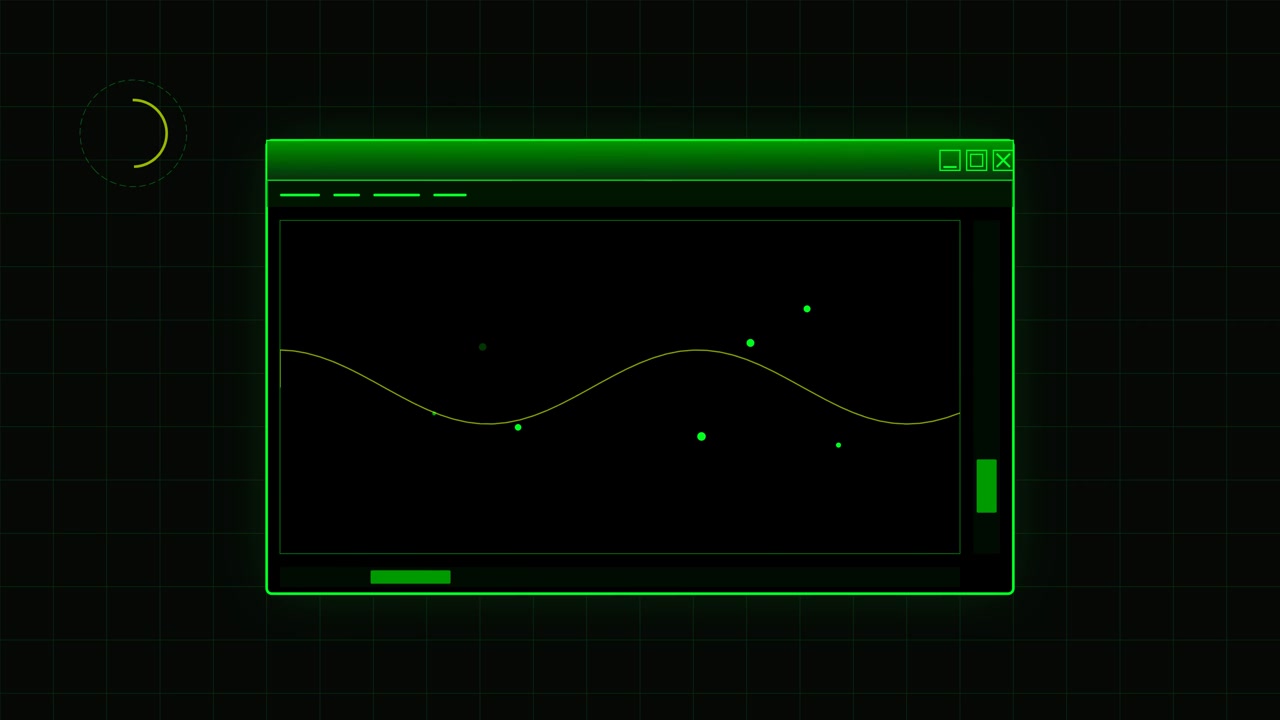 Digital Interface Window Displaying Animated Waveform Data