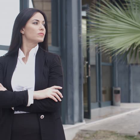 impatient smart young businesswoman