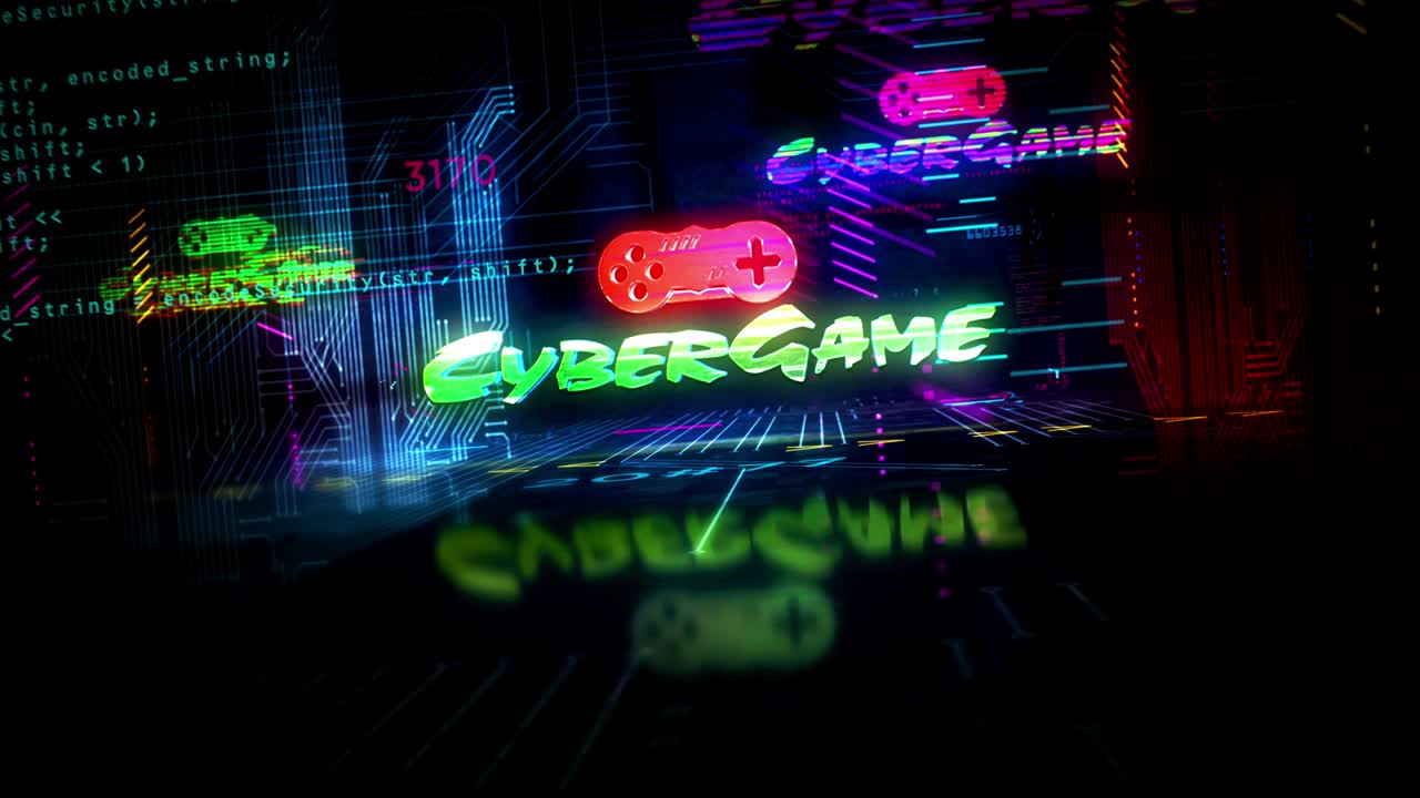 Cyber game futuristic loop animation cyberpunk style