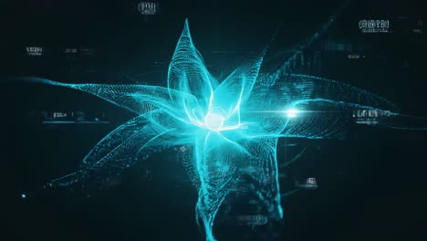 abstract digital glowing structure in cyberspace