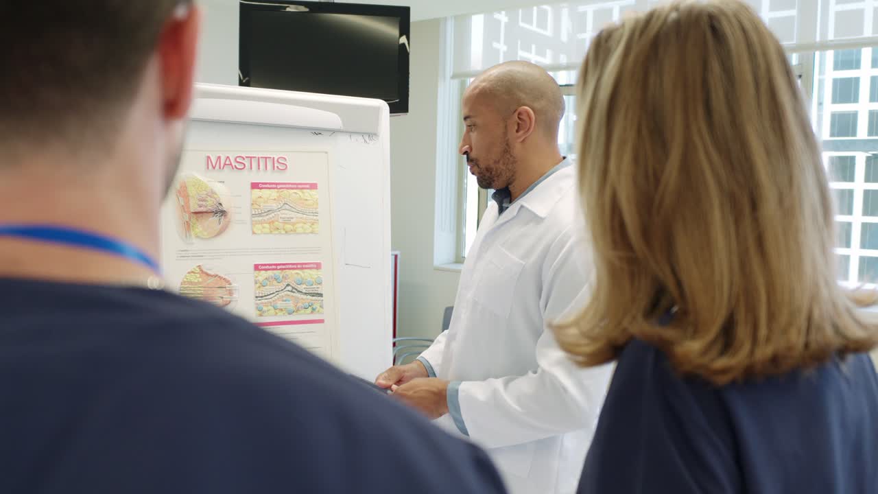 Doctor explaining mastitis to colleagues