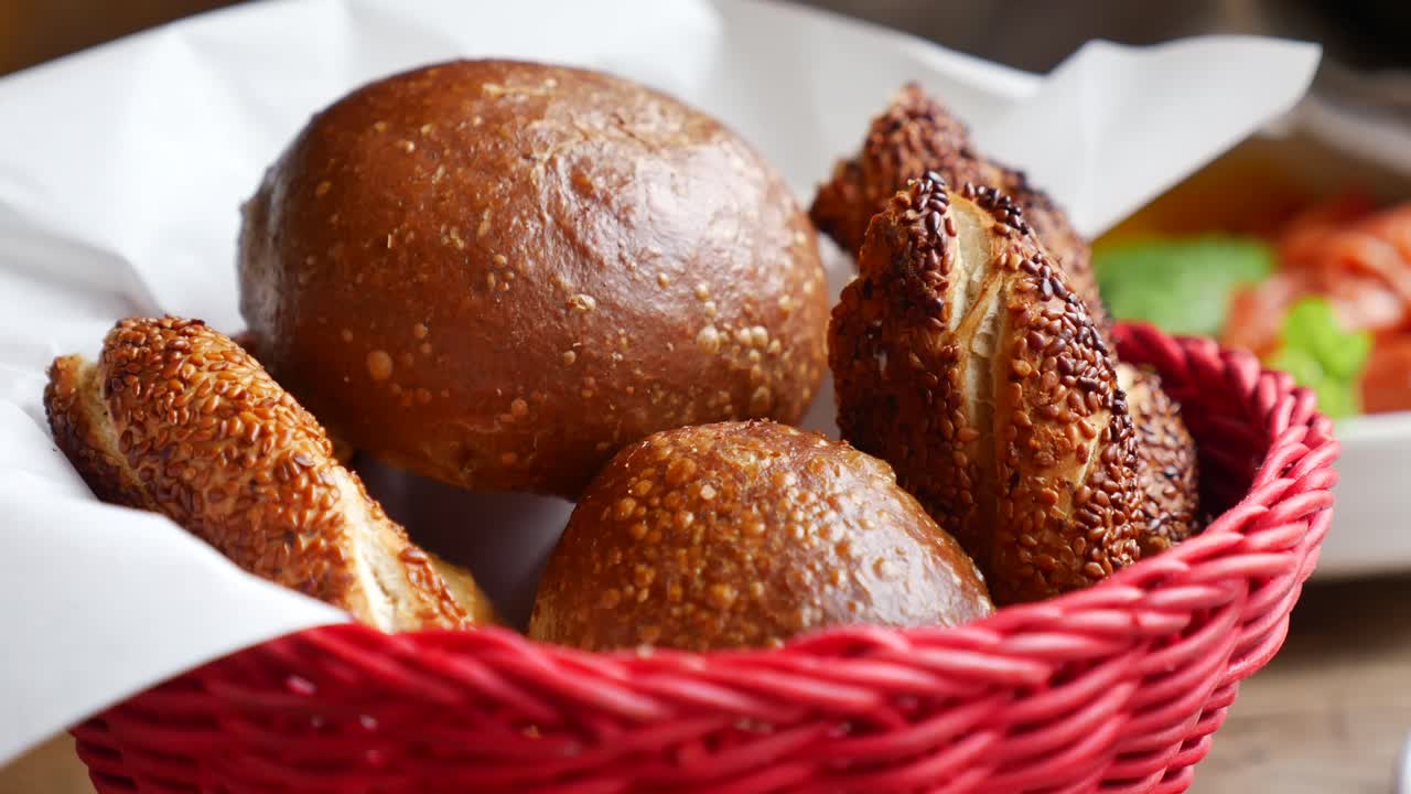 Basket of Bread Rolls