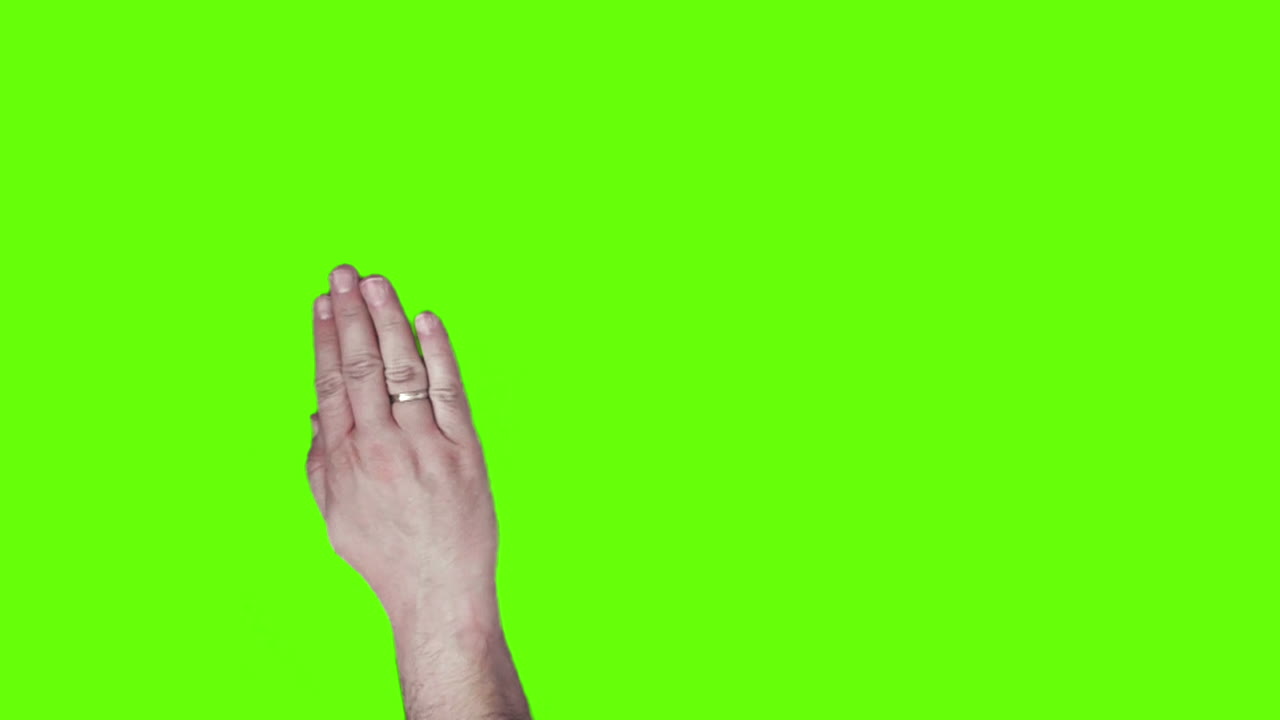 Hand Gestures on Green Screen Background