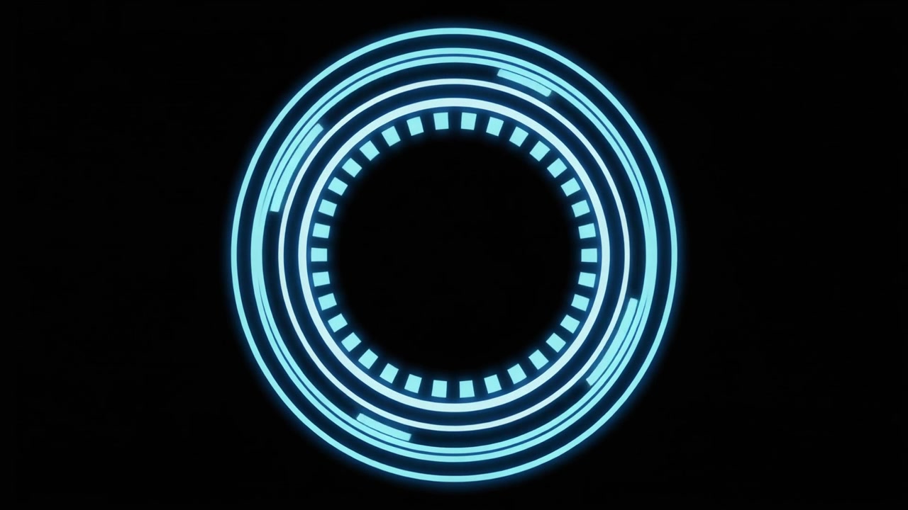 Animated Blue Glowing Futuristic HUD Circle Interface