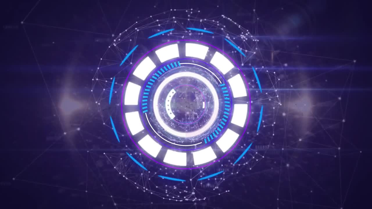 анимация обработки данных сканирования объекта на темном фоне