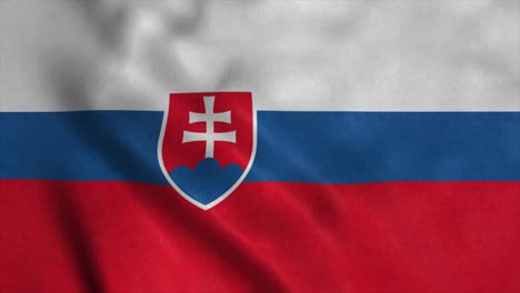 slovakia flag waving in the wind with high quality texture. national flag of slovakia