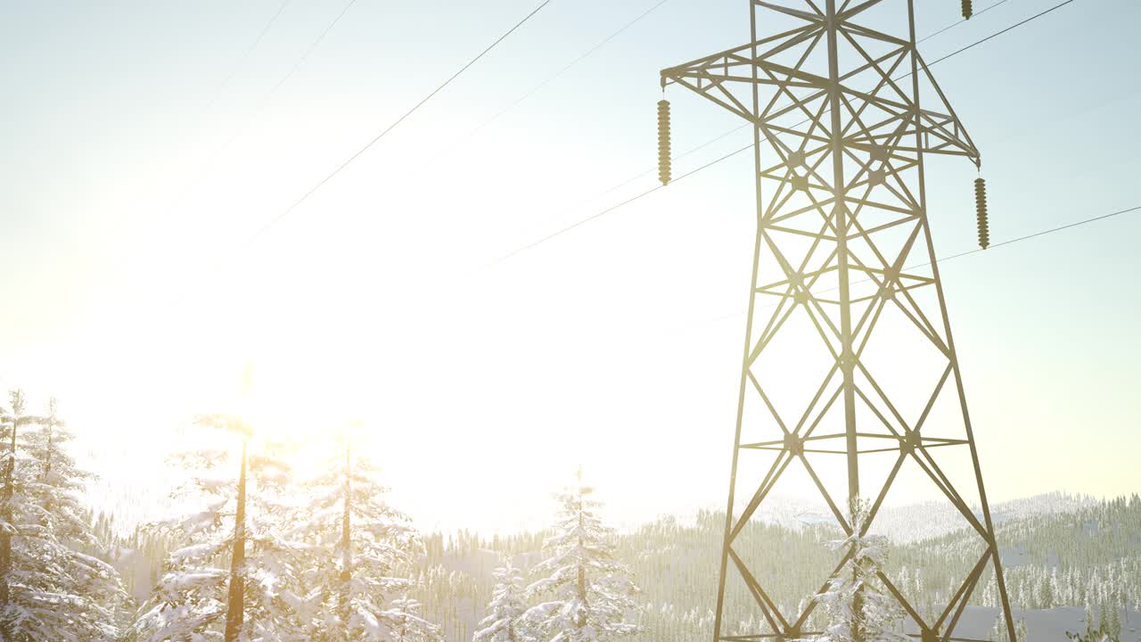 электрическая линия на рассвете