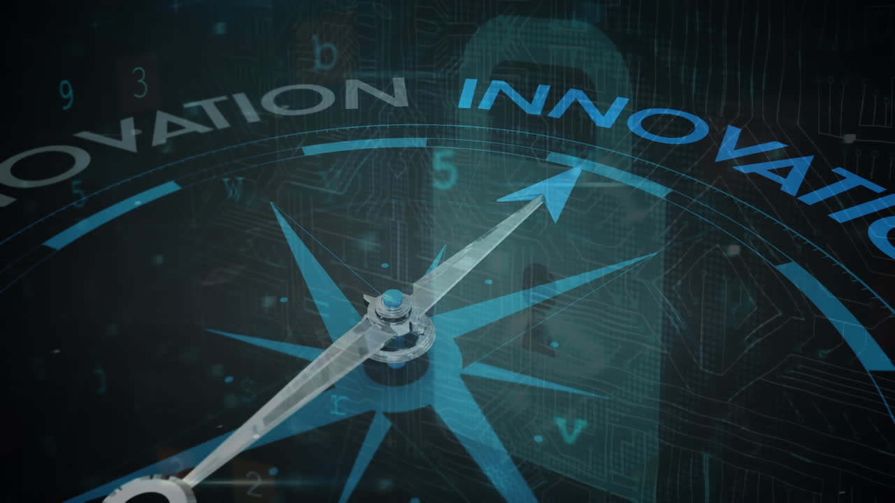 animación de la brújula girando sobre el candado.