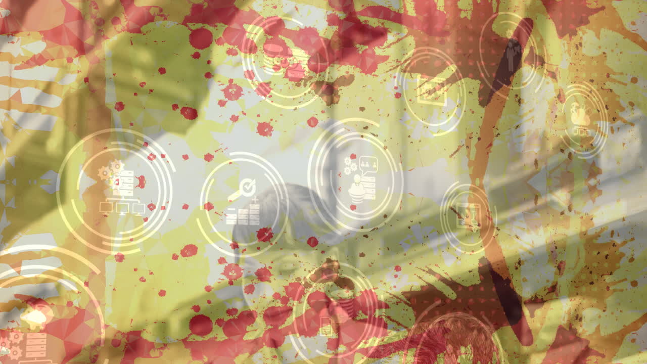 여성에 대한 디지털 아이콘으로 연결 네트워크의 애니메이션