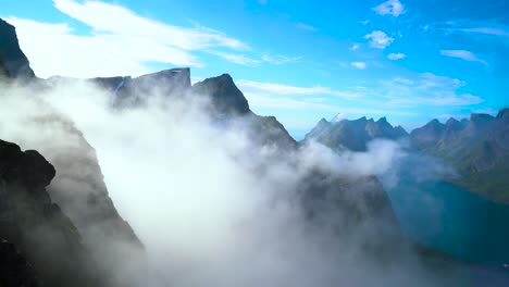 Lofoten-is-an-archipelago-in-the-county-of-Nordland,-Norway.