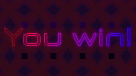 you win text against abstract moving background