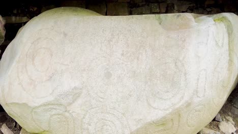 a 4k shot of 3200 bc neolithic stone carvings at knowth newgrange louth ireland