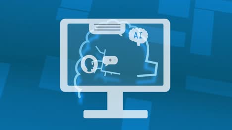 animación de todo el texto, los iconos y el procesamiento de datos