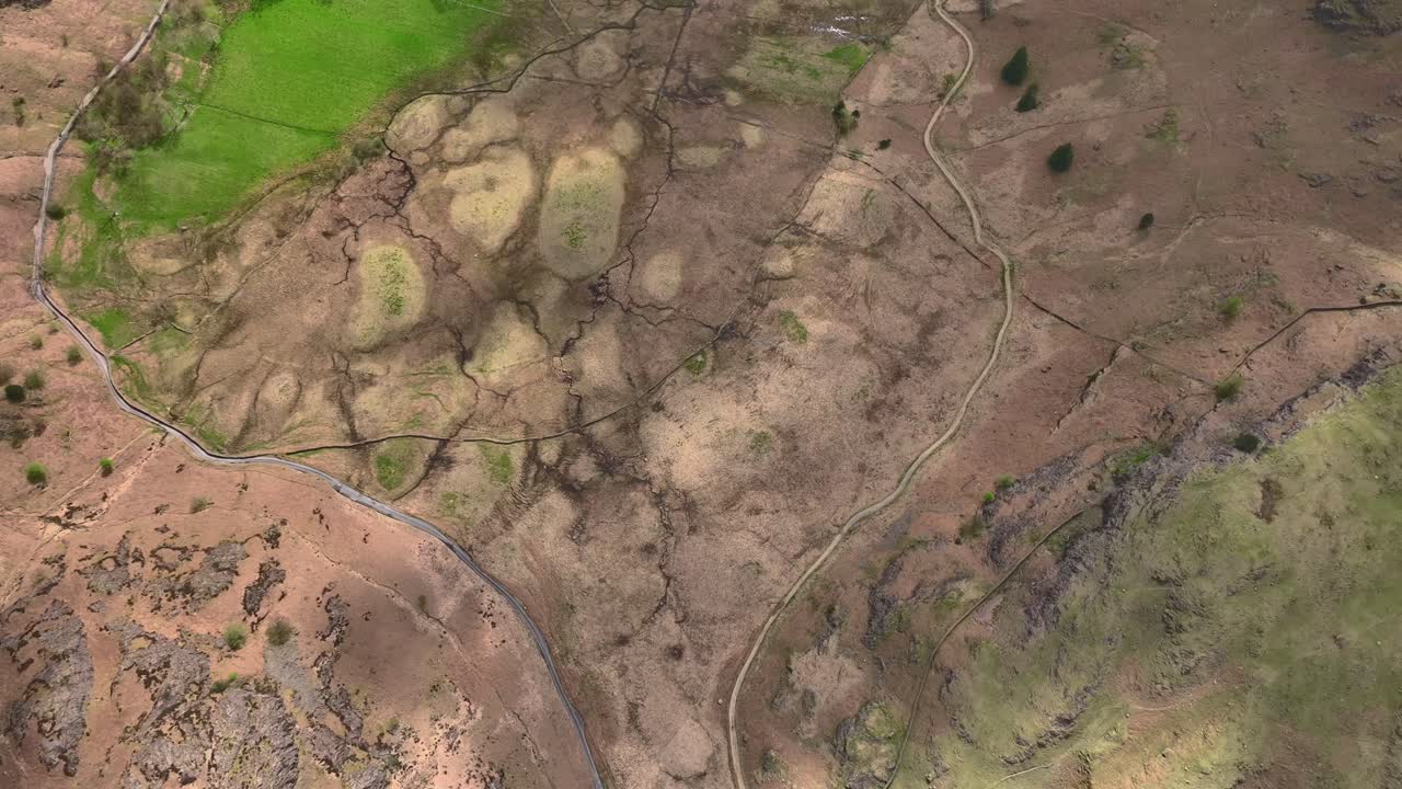 paisaje de lagos y páramos vista de arriba hacia abajo