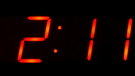 hora que muestra entre las 0200 y las 0259 en el gran reloj digital
