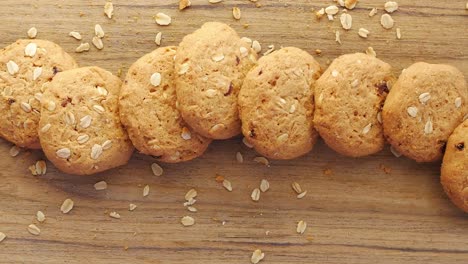 oatmeal cookies on wooden board