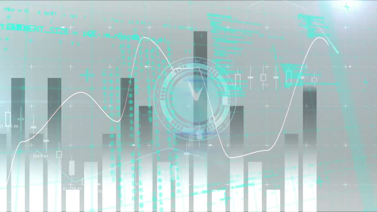 재무 데이터 처리의 애니메이션 (시계 틱)