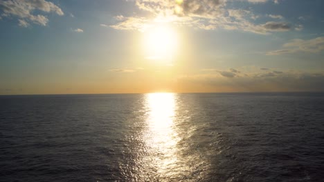 sunset and horizon of the sun over the sea