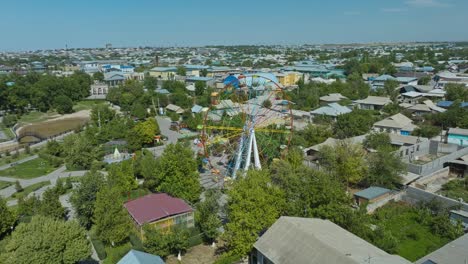 abandoned amusement theme park with rides in sayram near shymkent in kazakhstan