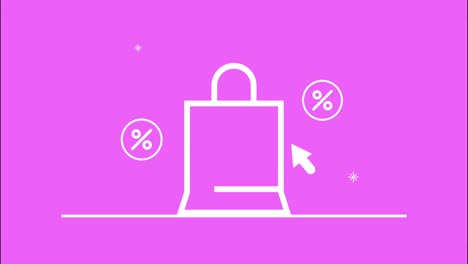 tecnología de comercio electrónico animación de la bolsa de compras