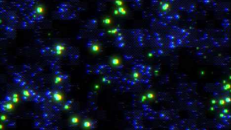 A striking image featuring a black and blue grid pattern with scattered small green dots. This creative design can serve as a captivating background for various purposes