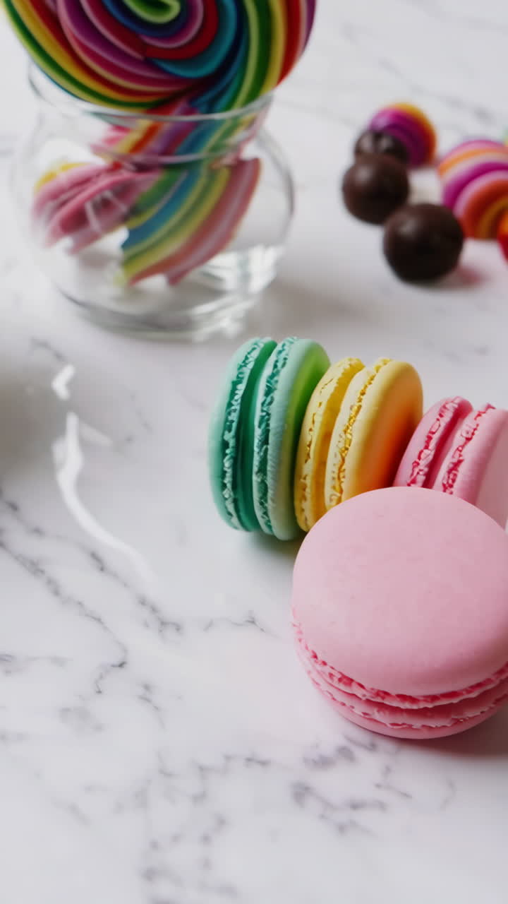 Colorful Macarons and Chocolates