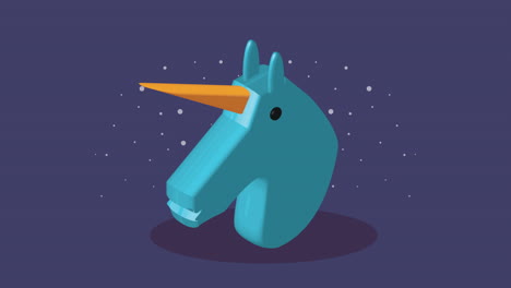 figura isométrica de unicornio animación moderna