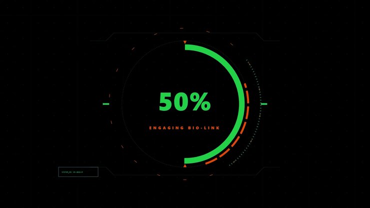 Futuristic Digital Loading Interface with Percentage Counter