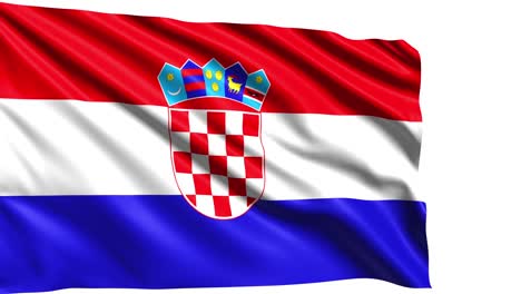 flag of croatia with fabric structure in the wind (alpha channel, loopable)