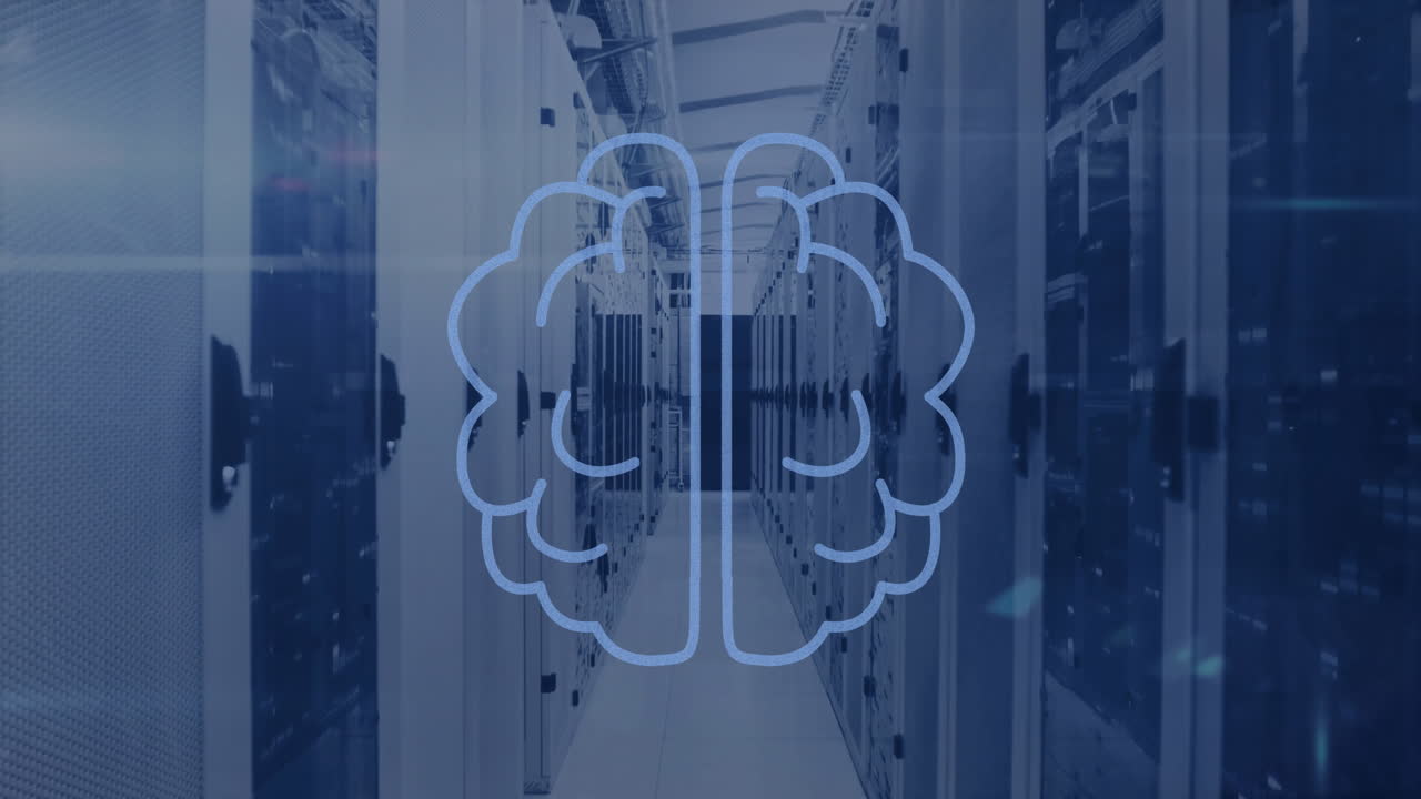 Animation of human brain and data processing over computer servers