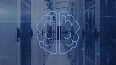 Animation of human brain and data processing over computer servers