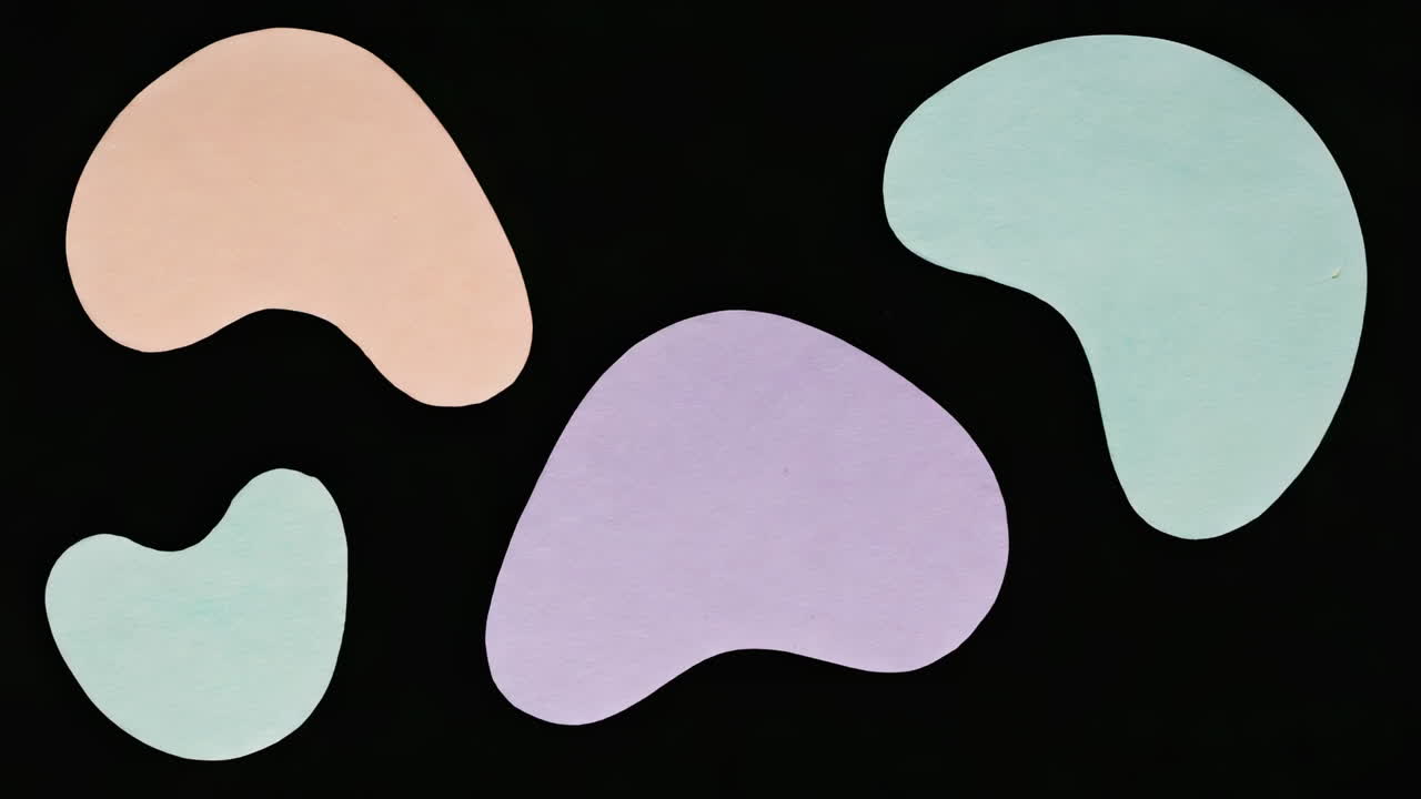 Abstract Pastel Shapes on Black Background