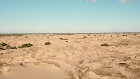 vista aérea de un desierto, dunas de arena. textura de la superficie de la naturaleza del desierto