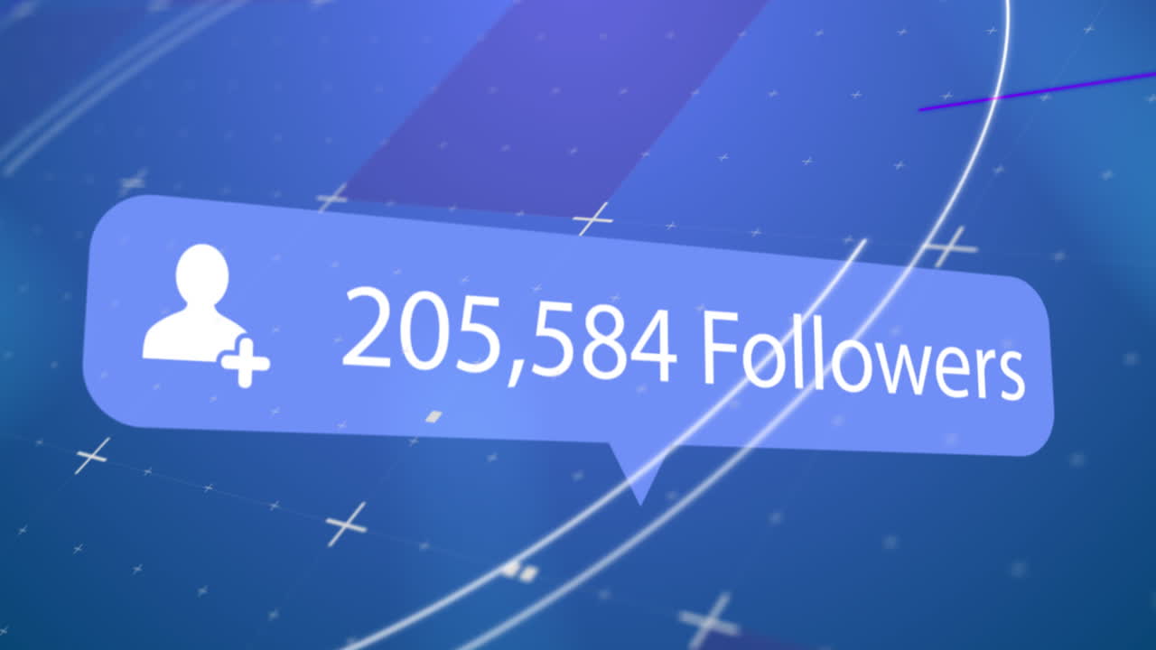 animación del escaneo del alcance y el icono de los medios de comunicación sobre fondo azul