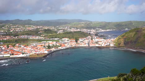 porto pim bay and beach of horta, azores, island of faial