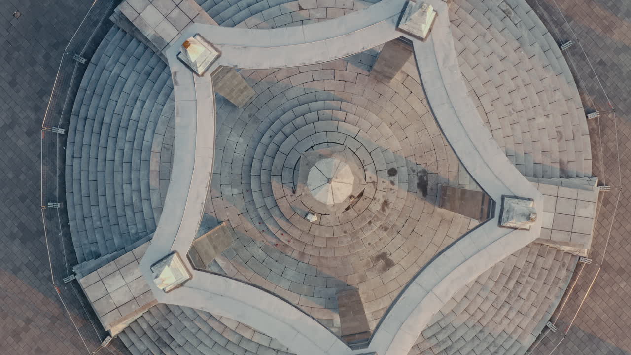 Aerial View of a Circular Monument
