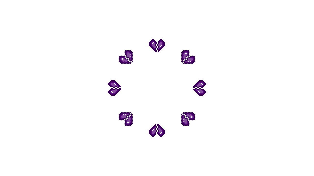 Pixel Art Mini Broken Heart Spinning Circle Animated Overlay Transparent 30fps (7)