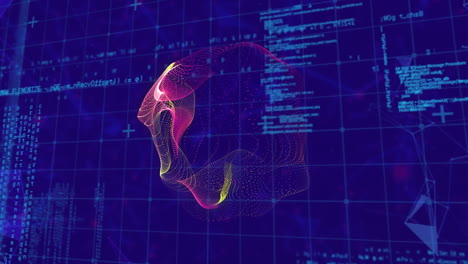 animación del procesamiento de datos sobre el cerebro humano