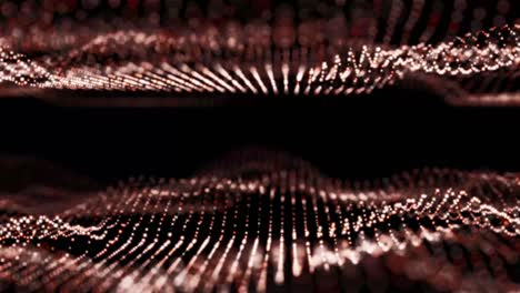 abstract digital red particle wave. seamless loop 4k animation