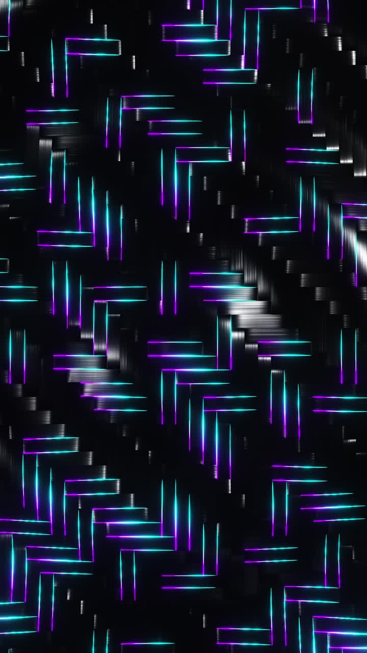 fondo de fibra de carbono con líneas azules y púrpuras. video en bucle vertical