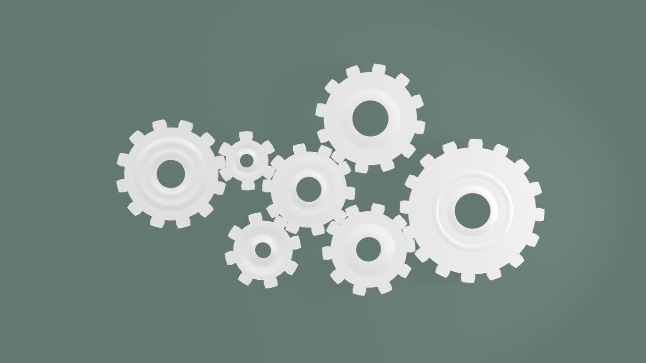 기계 기어 3d 렌더링 - 시엄리스 루핑 애니메이션