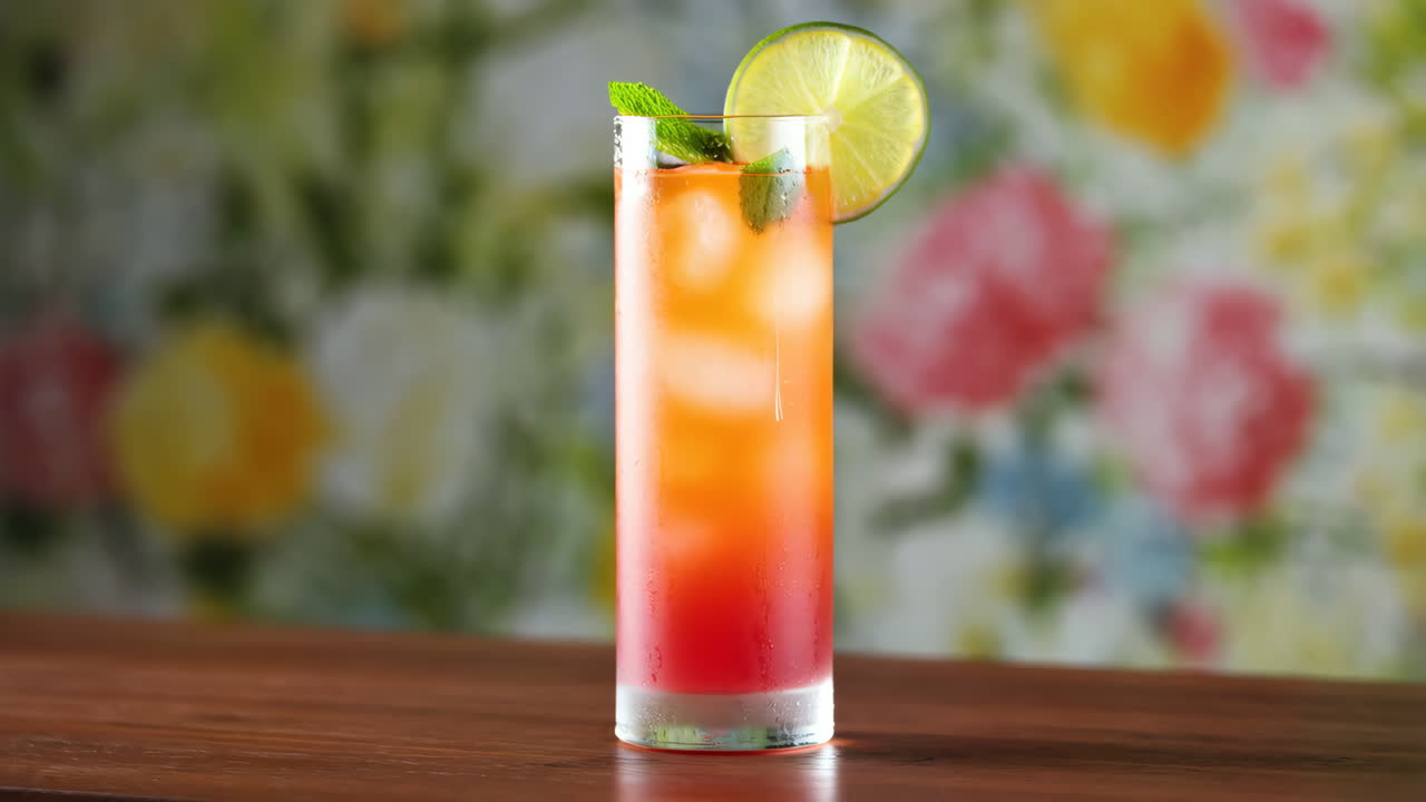 cóctel con lima y menta