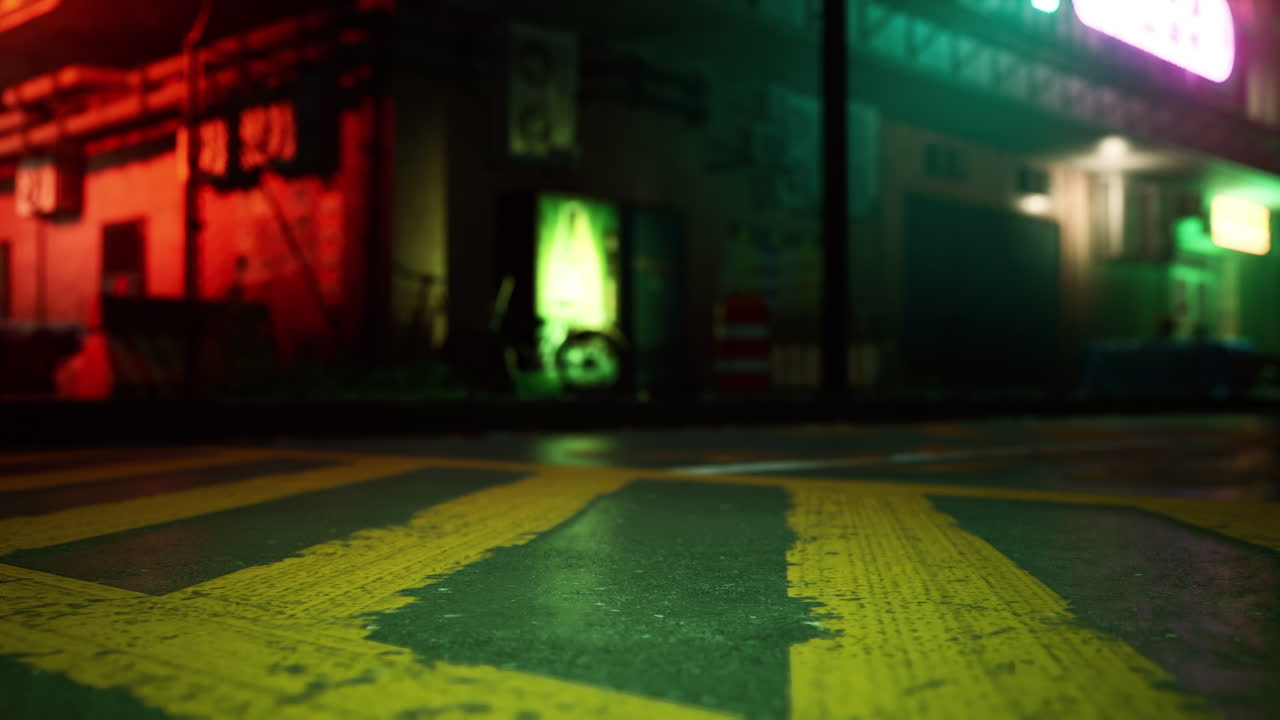 Rua Noturna em uma Cidade Sombria