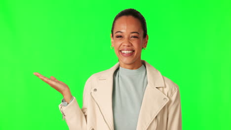pantalla verde, con la mano en la mano