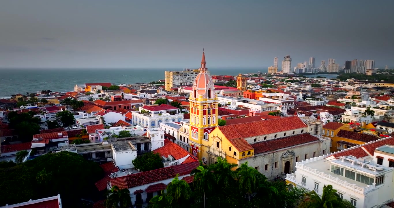 Catedral de Santa Catalina de Alejandría em Cartagena, Colômbia. Vista aérea