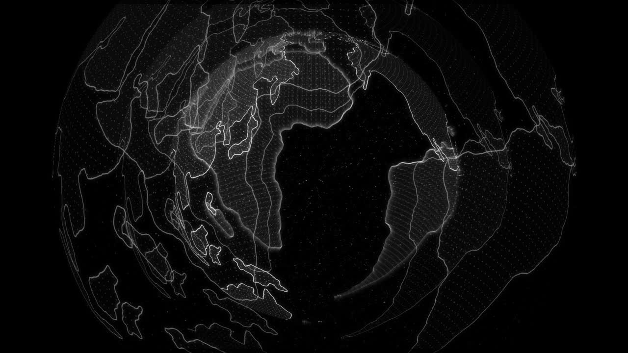 Planet Earth Loopable - 4K Abstract Digital Globe - 3 Layers Nested - Global Connections with connection points - Futuristic Hi-Tech Planet Loop - Connected earth - Technology Network and Digital Earth 4K - White Color