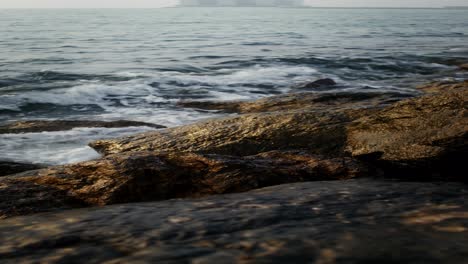 rocky shoreline with waves