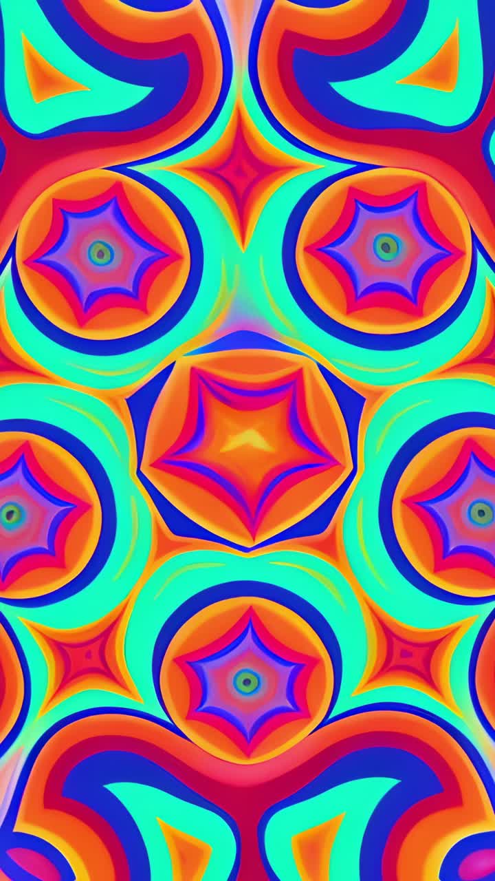 Vertical video: Shifting polygons into orbs while arcs swelling then restoring polygons on canvas