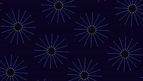 Seamless neon futuristic circles pattern on black gradient