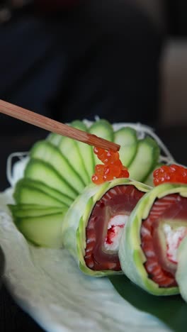 elegant salmon sushi roll